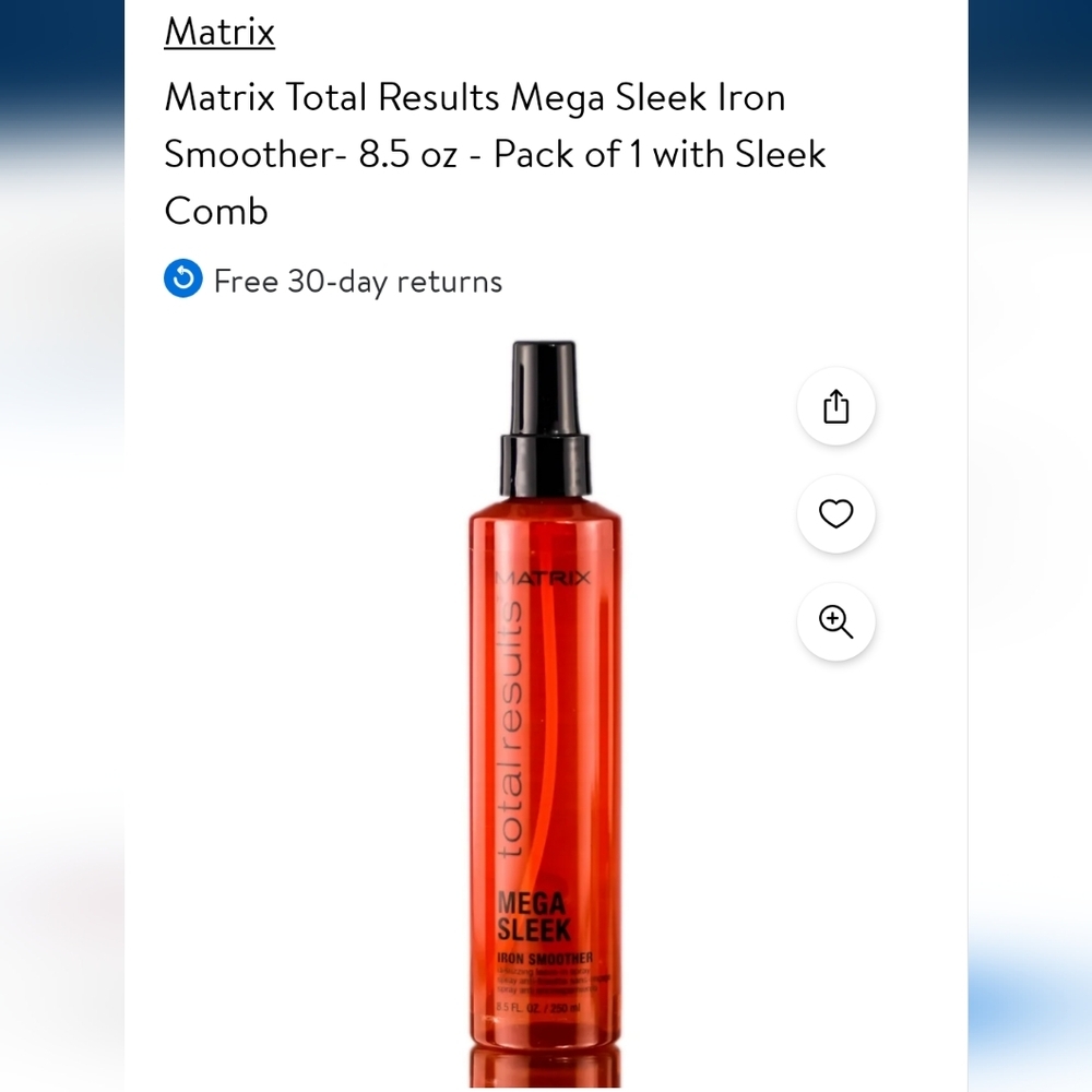 Matrix total results mega sleek iron smoother, 8.5 fluid oz